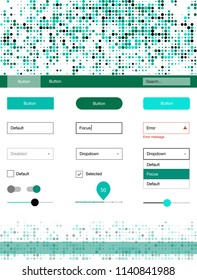 Light Green vector design ui kit with dots. Decorative ui kit design in abstract style with colorful dots. Simple colorful design for websites.