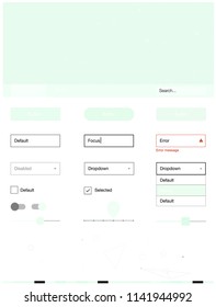 Light Green vector design ui kit with mosaic, circles. Colorful ui/ux kit with triangles, circles in header. Simple colorful design for websites.