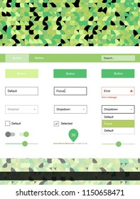 Light Green vector design ui kit with dots. Colorful ui/ux kit with header consisted of spheres. This sample is for your website.