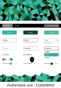Light Green vector design ui kit with mosaic. Decorative ui kit design in abstract style with colorful crystals. This sample is for your website.