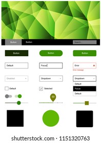 Light Green vector design ui kit with mosaic. Decorative ui kit design in abstract style with colorful crystals. This sample is for your website.