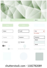 Light Green vector design ui kit with mosaic. Decorative ui kit design in abstract style with colorful crystals. Beautiful layout for websites, landing pages.