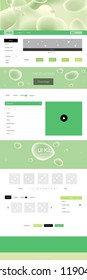 Light Green vector design ui kit with curved circles. Creative illustration in halftone marble style with gradient. This template you can use for websites.