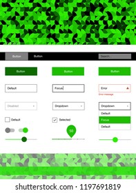 Light Green vector design ui kit with dots. Beautiful ui ux kit with colorful dots in its header. Modern template for your landing page.