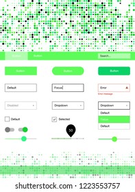 Light Green Vector Design Ui Kit With Dots. Colorful Style Guide With Circles On Abstract Background. This Template You Can Use For Landing Pages.