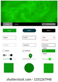 Light Green vector design ui kit with universe stars. Colorful ui/ux kit with header consisted of clouds & stars. This sample is for your website.