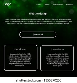 Light Green vector design ui kit with universe stars. Colorful ui/ux kit with header consisted of clouds & stars. This template you can use for websites.