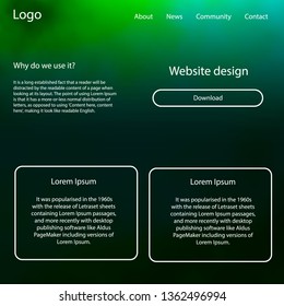 Light Green vector design ui kit with universe stars. Modern Style guide with colorful gradient sky in its header. This template you can use for websites.