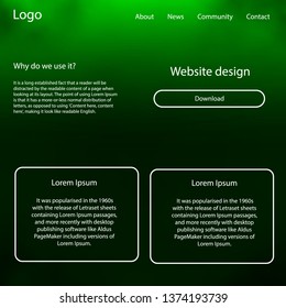 Light Green vector design ui kit with universe stars. Colorful ui/ux kit with header consisted of clouds & stars. This template you can use for websites.