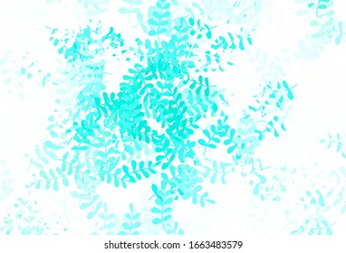 Light Green vector doodle backdrop with leaves. A vague abstract illustration with leaves in doodles style. Doodle design for your web site.