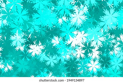 Light Green vector doodle backdrop with flowers. Flowers with gradient on white background. New template for your design.