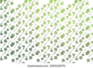 Light Green vector doodle backdrop. Pattern with gradient colorful leaves in natural style. Doodle design for your web site.