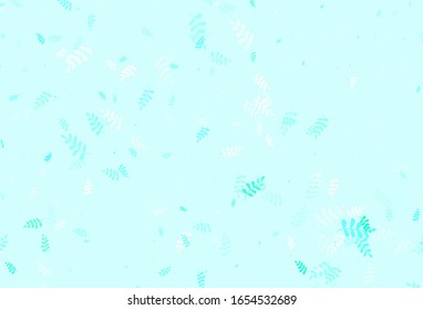 Light Green vector doodle background with leaves. leaves on elegant natural pattern with gradient. Brand new design for your business.