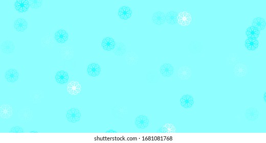 Light Green vector doodle background with flowers. Illustration with abstract colorful flowers with gradient. Brand new business design.