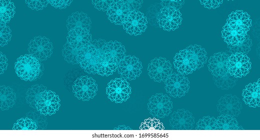 Light Green vector doodle background with flowers. Colorful flowers in natural style on simple background. Brand new business design.