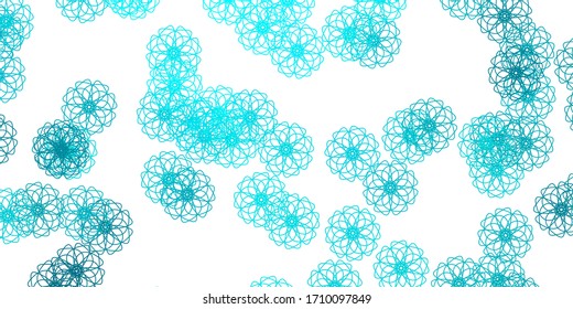 Light Green vector doodle background with flowers. Colorful flowers in natural style on simple background. Brand new business design.