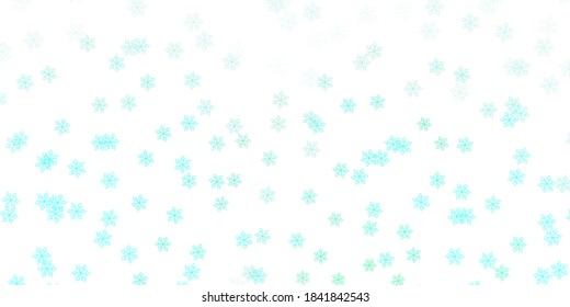 Fondo de doodle vectorial verde claro con flores. Diseño moderno con flores de gradiente sobre fondo abstracto. Patrón colorido para las fiestas de primavera.