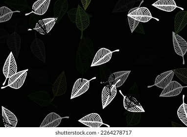 Light Green vector doodle background. An elegant bright illustration with leaves in Natural style. The best blurred design for your business.