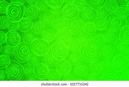 Light Green vector doodle blurred template. Colorful illustration in doodle style with roses. The pattern can be used for wallpapers and coloring books.