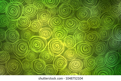 Light Green vector doodle blurred template. Roses on blurred abstract background with gradient. Brand-new design for your business.