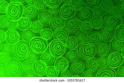 Light Green vector doodle blurred background. Colorful abstract illustration with roses in doodle style. The doodle design can be used for your web site.