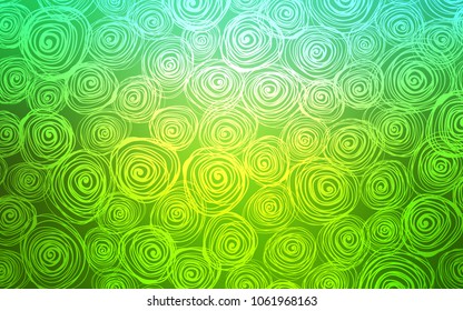 Light Green vector doodle blurred template. Doodle illustration of roses in Origami style with gradient. The pattern can be used for heads of websites and designs.