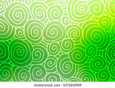 Light Green vector doodle blurred template. A vague abstract illustration with doodles in Indian style. The textured pattern can be used for website.