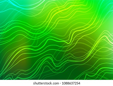 Light Green vector doodle blurred pattern. Colorful abstract illustration with lines in Asian style. The elegant pattern can be used as a part of a brand book.