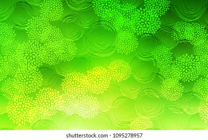 Light Green vector doodle blurred texture. Modern geometrical abstract illustration with flowers. The elegant pattern can be used as a part of a brand book.
