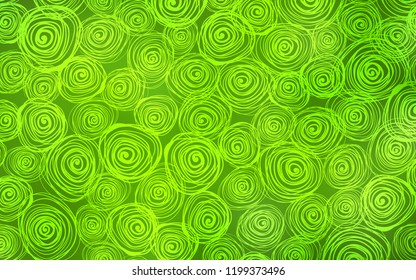 Light Green vector doodle blurred texture. Colorful abstract illustration with roses in doodle style. The pattern can be used for heads of websites and designs.