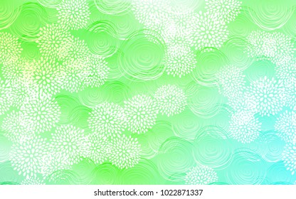 Light Green vector doodle bright pattern. A completely new color illustration in doodle style with flowers. A completely new template for your business design.