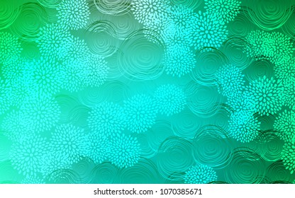 Light Green vector doodle bright layout. Blurred decorative design in Indian style with flowers. The textured pattern can be used for website.