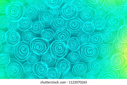 Light Green vector doodle bright background. Roses on blurred abstract background with gradient. Hand painted design for web, wrapping, wallpaper.