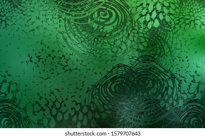 Light Green vector doodle bright background. Doodle illustration of flowers in Origami style with gradient. A new texture for your design.