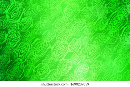 Plantilla brillante de doodle vectorial verde claro. Ilustración de colores brillantes con rosas en estilo doodle. El patrón se puede utilizar para los jefes de sitios web y diseños.