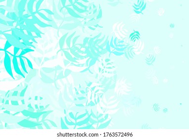 Light Green vector doodle layout with leaves. Glitter abstract illustration with doodles and leaves. Doodle design for your web site.