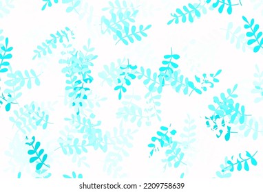 Light Green vector doodle layout with leaves. Sketchy doodles with leaves on blurred background. Hand painted design for web, wrapping.