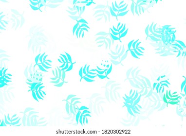 Light Green vector doodle pattern with leaves. Brand new colored illustration in blurry style with leaves. Pattern for wallpapers, coloring books.