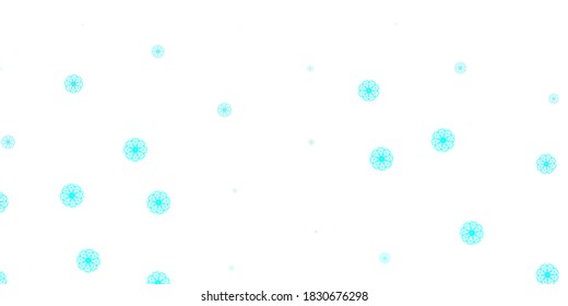 Light green vector doodle pattern with flowers. Simple design with flowers on abstarct background. Best design for your business.