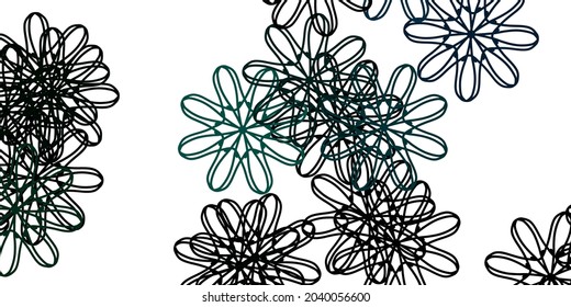 Light Green vector doodle pattern with flowers. Modern design with gradient Flowers on abstract background. Smart design for leaflets, books.