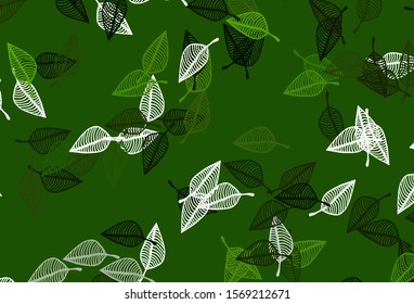 Light Green vector doodle template. Colorful abstract illustration with leaves in doodle style. The textured pattern for website.