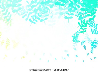 Light Green vector doodle template with leaves. Colorful illustration in doodle style with leaves. The best design for your business.