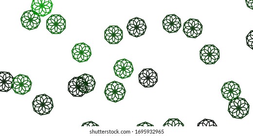 Light Green vector doodle template with flowers. Modern design with gradient Flowers on abstract background. Smart design for leaflets, books.
