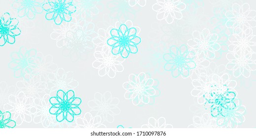 Light Green vector doodle template with flowers. Modern design with gradient Flowers on abstract background. Smart design for leaflets, books.