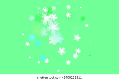 Light Green vector doodle template with flowers. Sketchy doodle flowers on white background. A new texture for your wallpaper design.