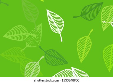 Light Green vector doodle texture. Shining colorful illustration with leaves in doodle style. Pattern for brand book.
