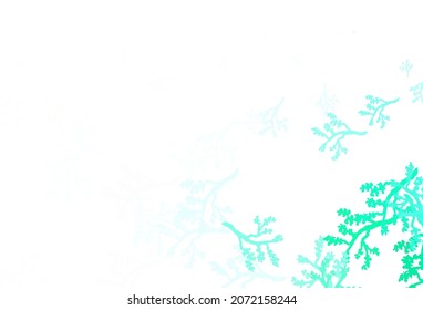 Light Green vector elegant background with sakura. Leaves, branches in natural style on white background. New template for your design.