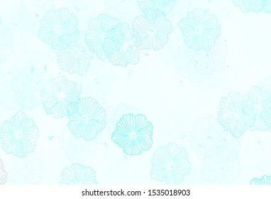 Light Green vector elegant pattern with leaves. Modern abstract illustration with flowers. Hand painted design for web, leaflets.