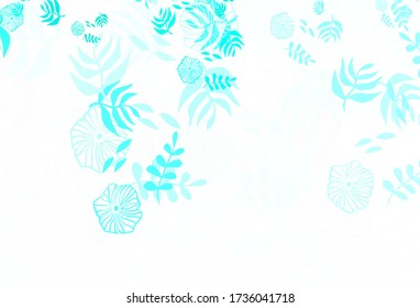 Light Green vector elegant pattern with leaves. Colorful abstract illustration with leaves in doodle style. Hand painted design for web, wrapping.