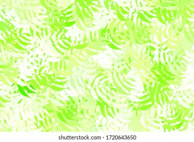 Light Green vector elegant wallpaper with leaves. Doodle illustration of leaves in Origami style with gradient. New template for your brand book.